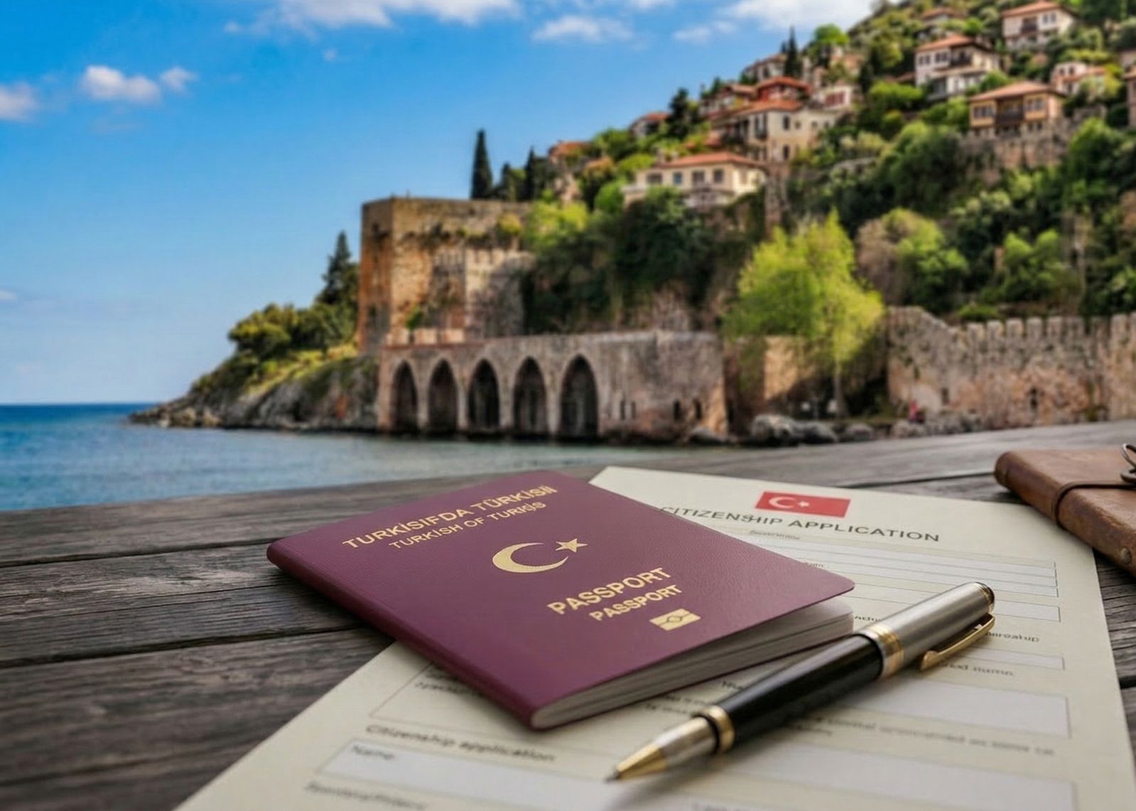 European passport with travel documents